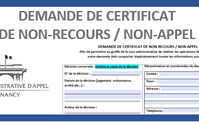 Demander un certificat de non-recours ou de non-appel